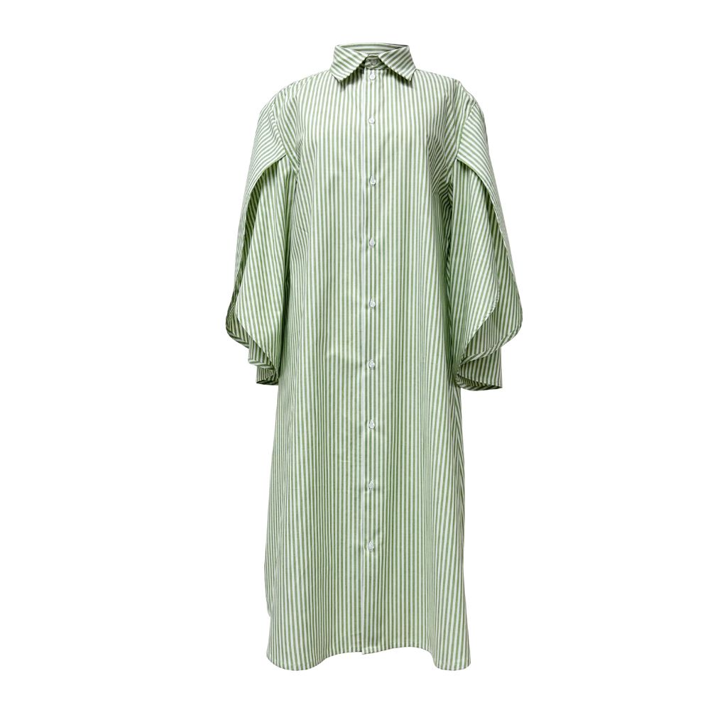 SUBIN HAHN - ﻿Fairy Shirt Dress | Green buy at DOORS NYC