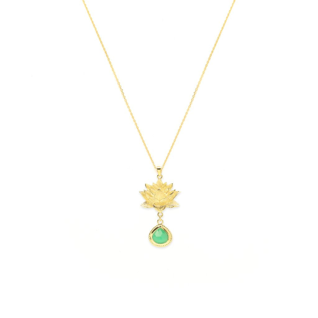 SEVEN SAINTS - Aura Cleansing Lotus Necklace | Gold, buy at DOORS NYC