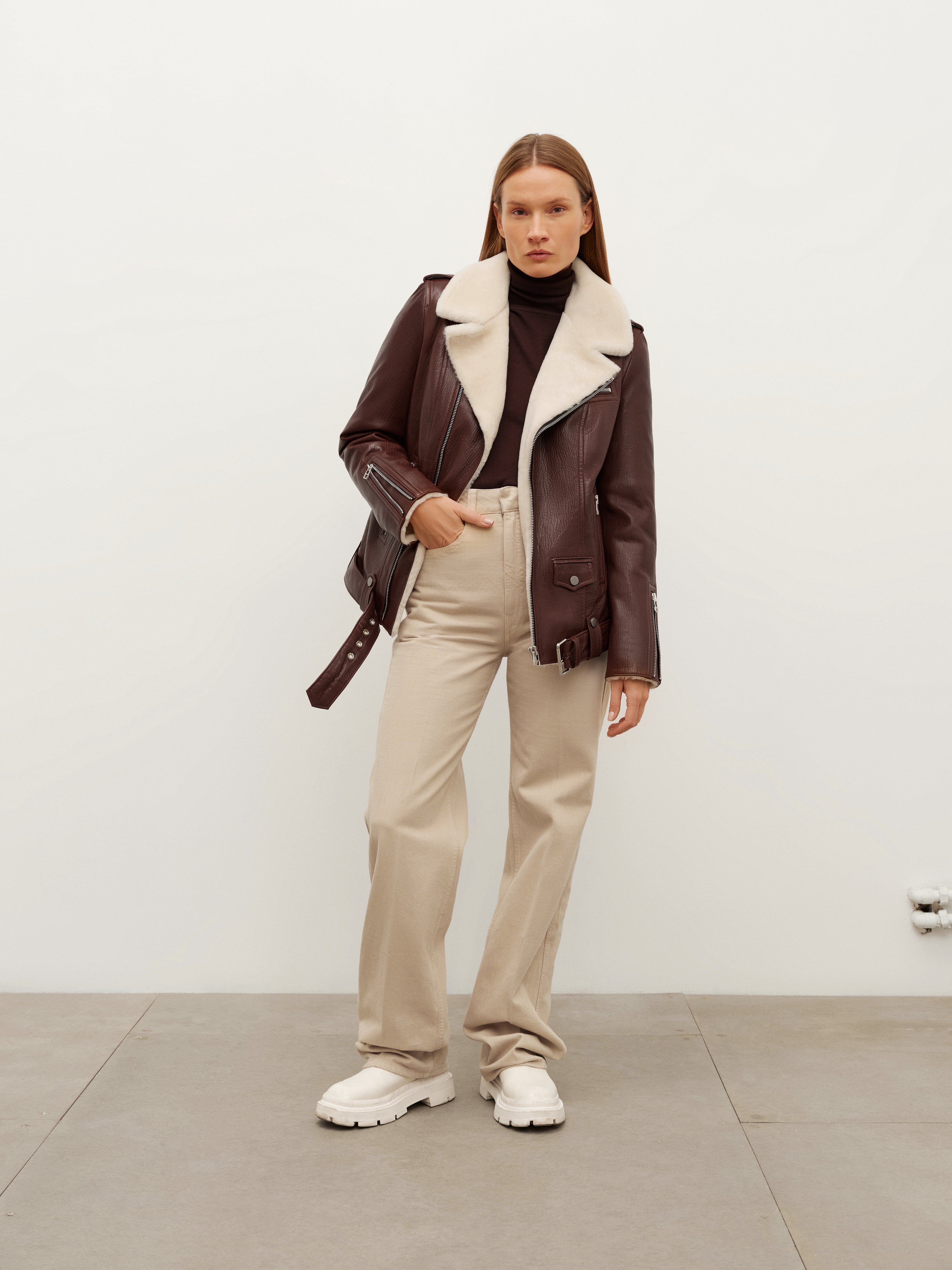 KULAKOVSKY - Brown Shearling Jacket buy at DOORS NYC