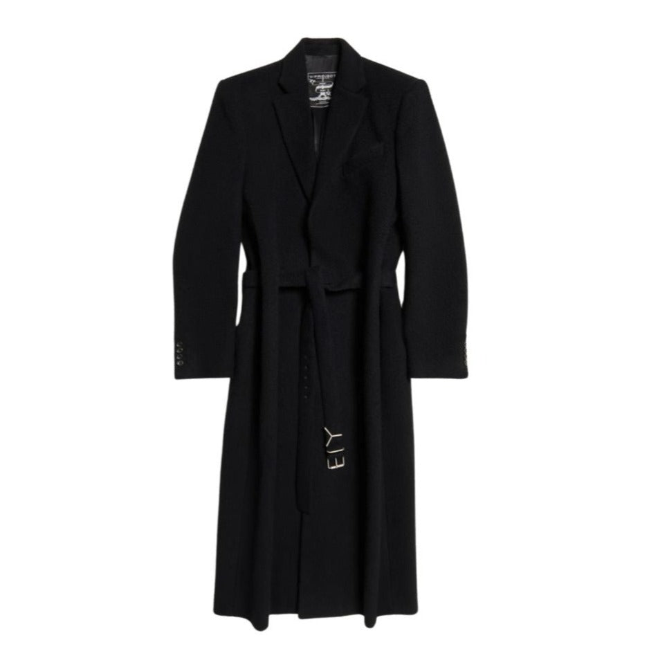 Y/PROJECT - Y Belt Brushed Wool Coat, buy at DOORS NYC