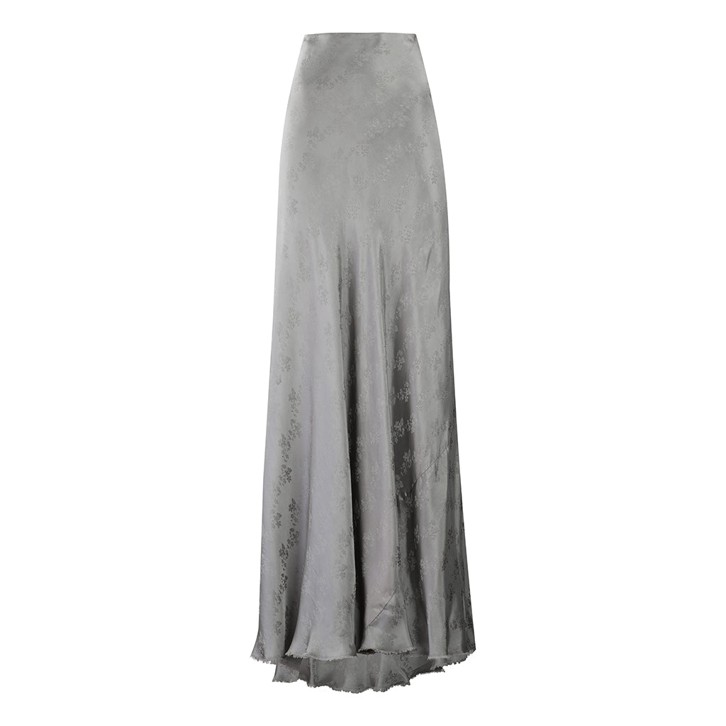 Silver Floral Maxi Skirt