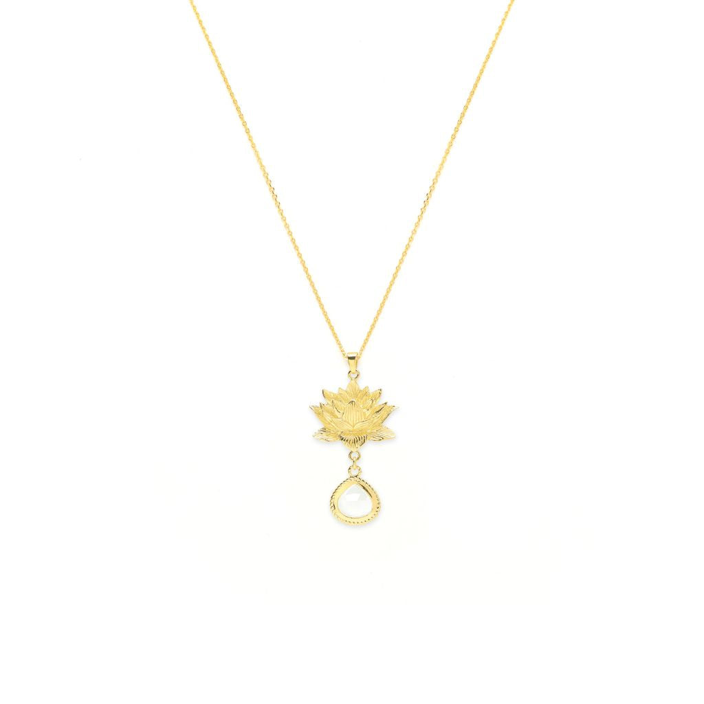 SEVEN SAINTS - Goddess Lotus Necklace | Gold, buy at DOORS NYC
