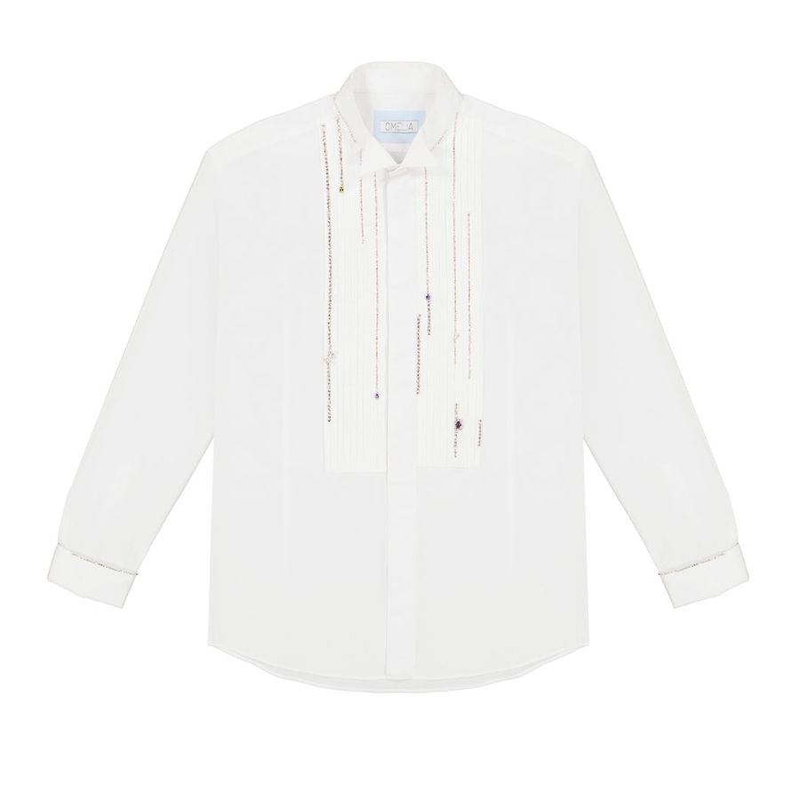 Tuxedo Style Shirt | White