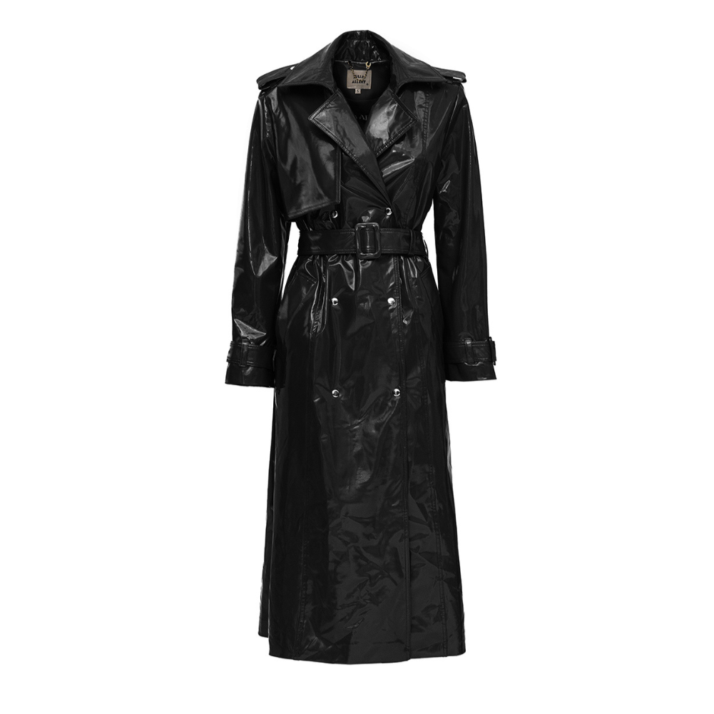 Lacquered Trench Coat | Black