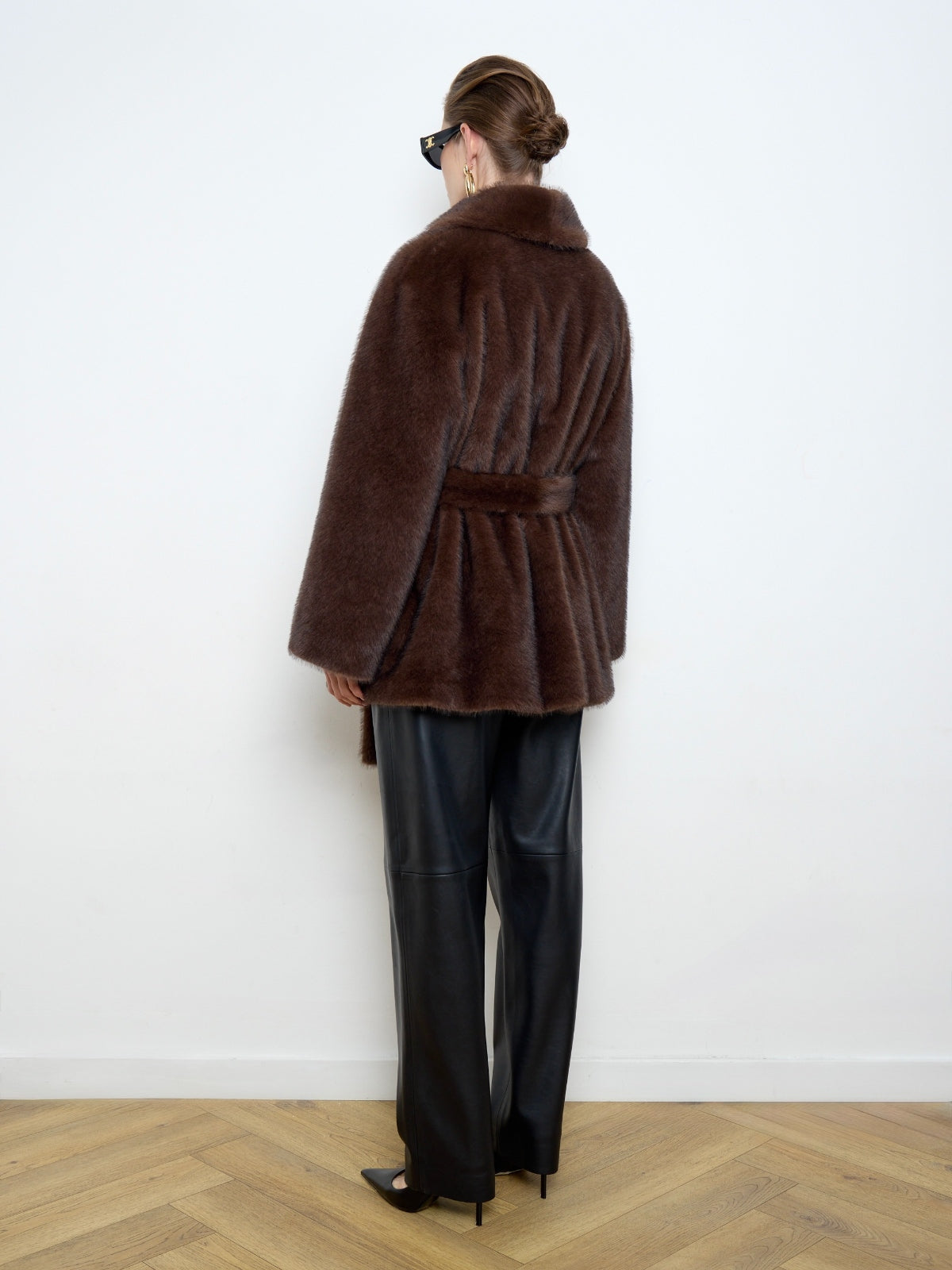 Eva Faux Mink Brown Fur Coat