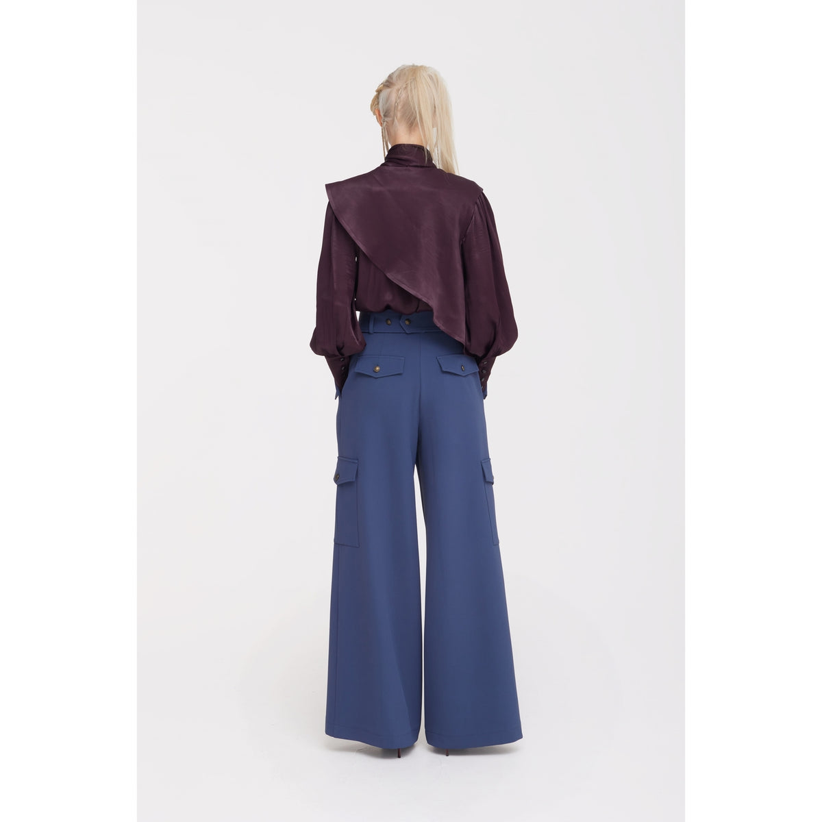 JULIA ALLERT burgundy silk organza blouse, styled look, buy at DOORS NYC