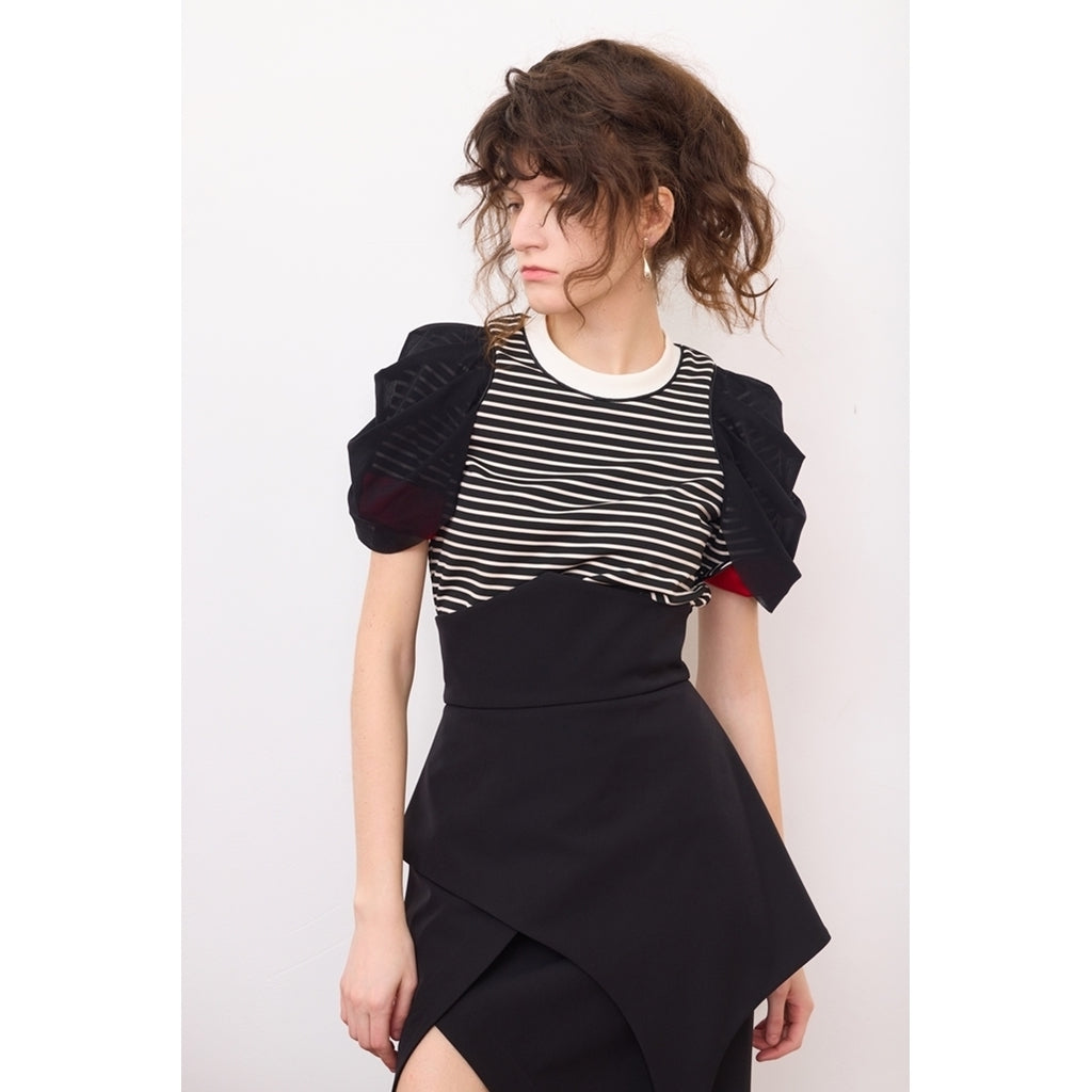 Asymmetric Draped Skirt | Black