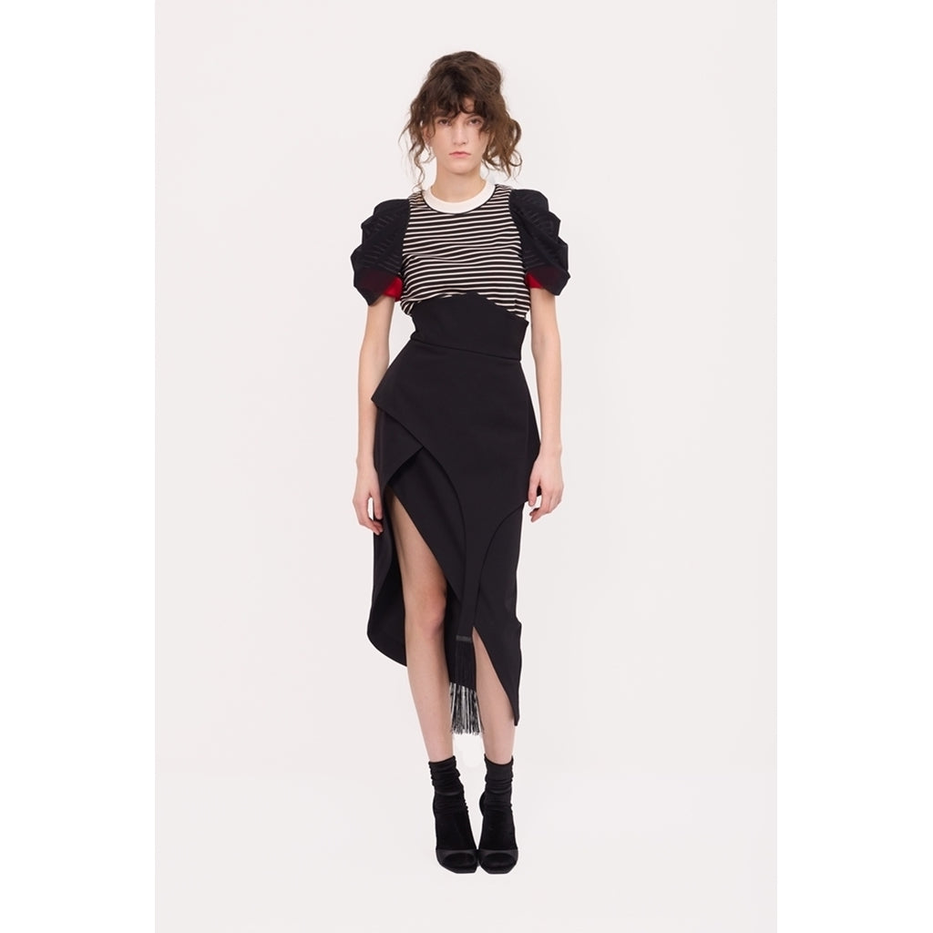 Asymmetric Draped Skirt | Black