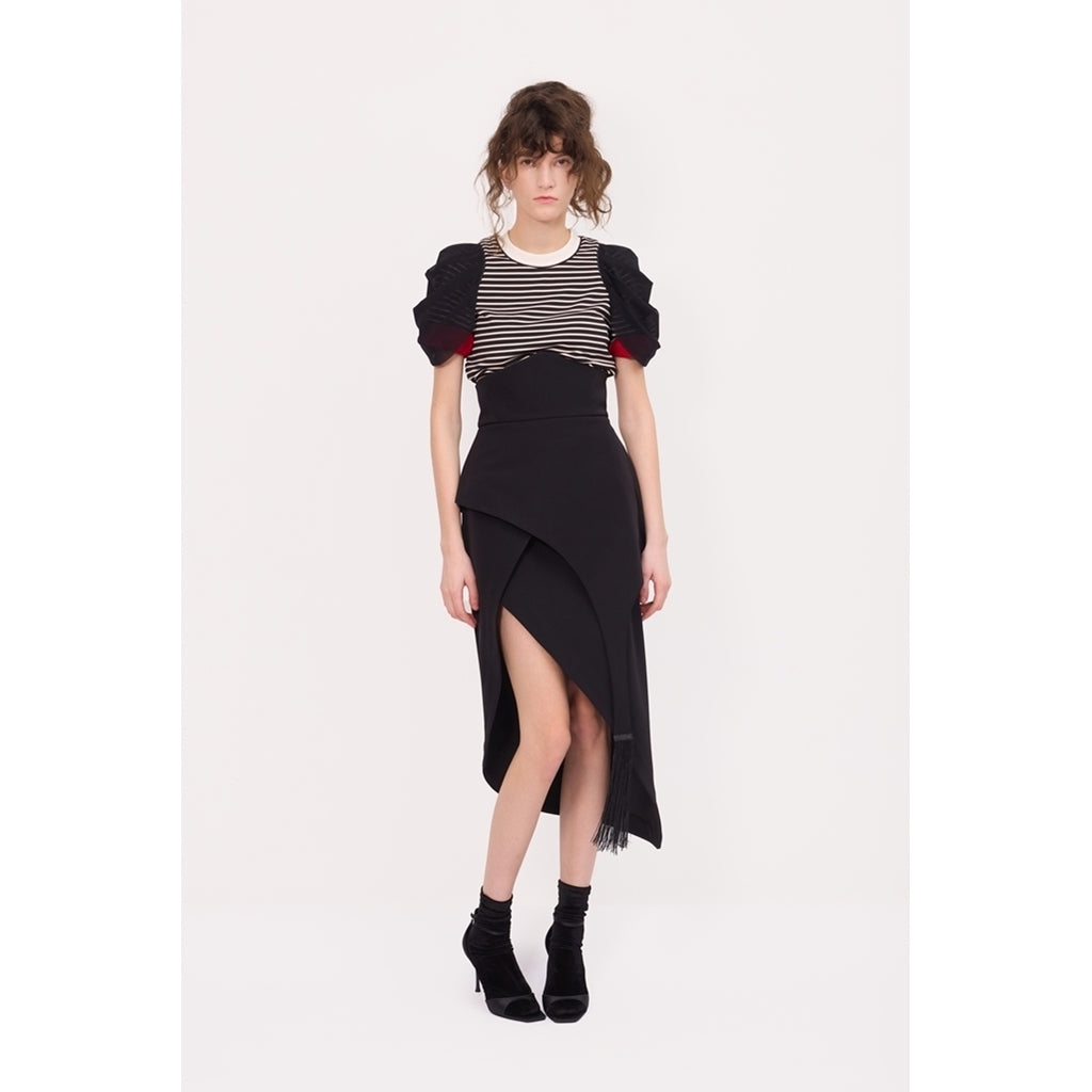 Asymmetric Draped Skirt | Black