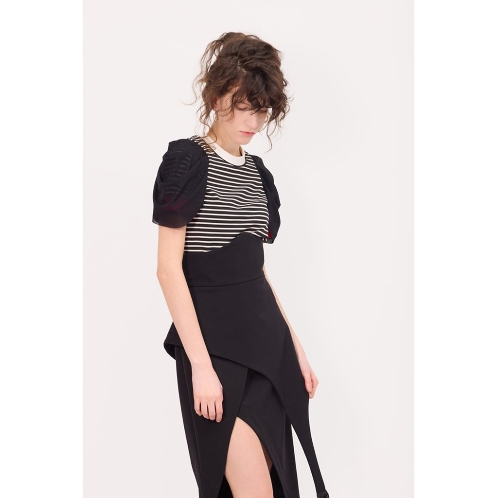 Asymmetric Draped Skirt | Black