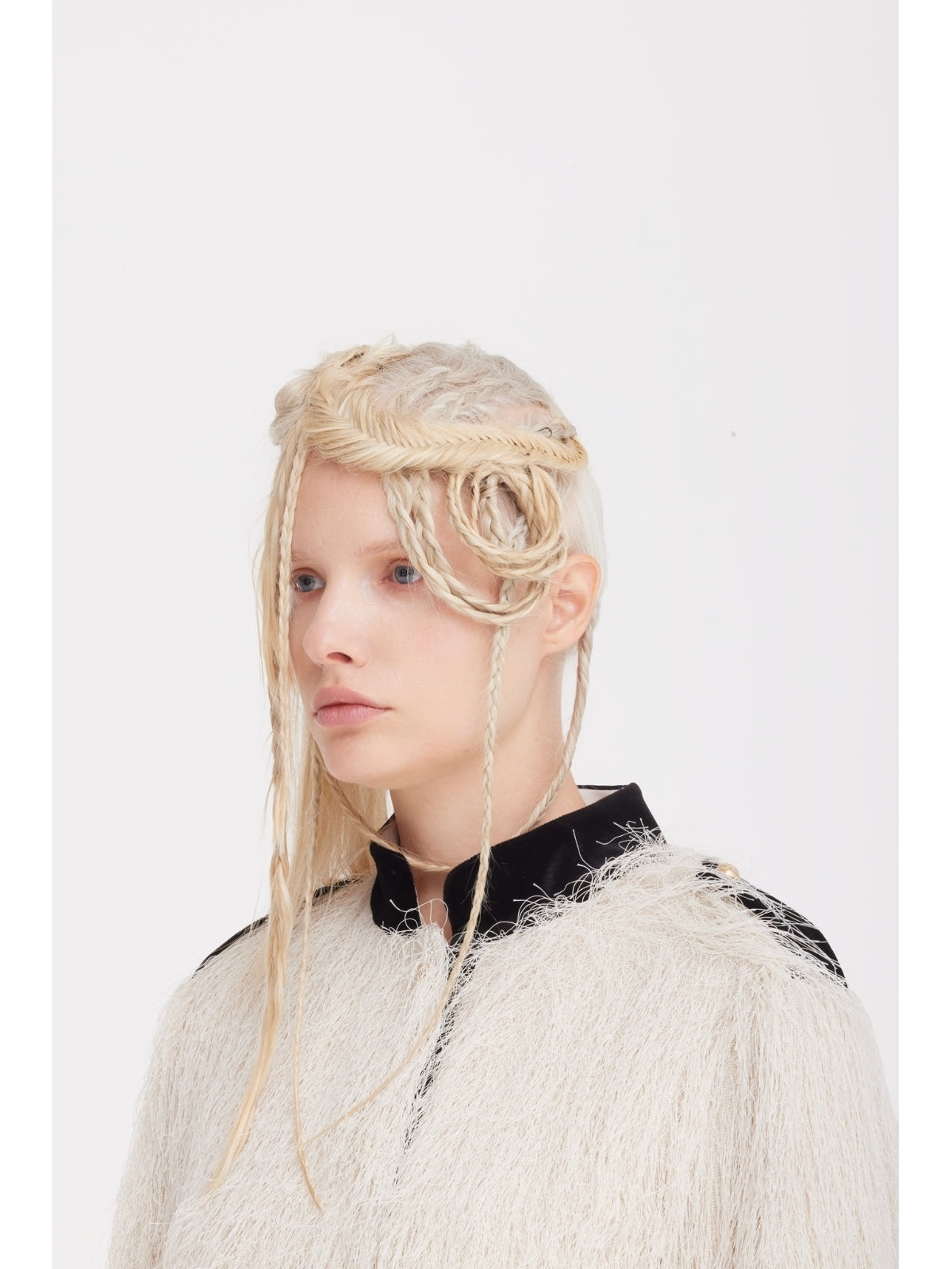 JULIA ALLERT ivory textured jacket, women's outerwear styled look, buy at DOORS NYC