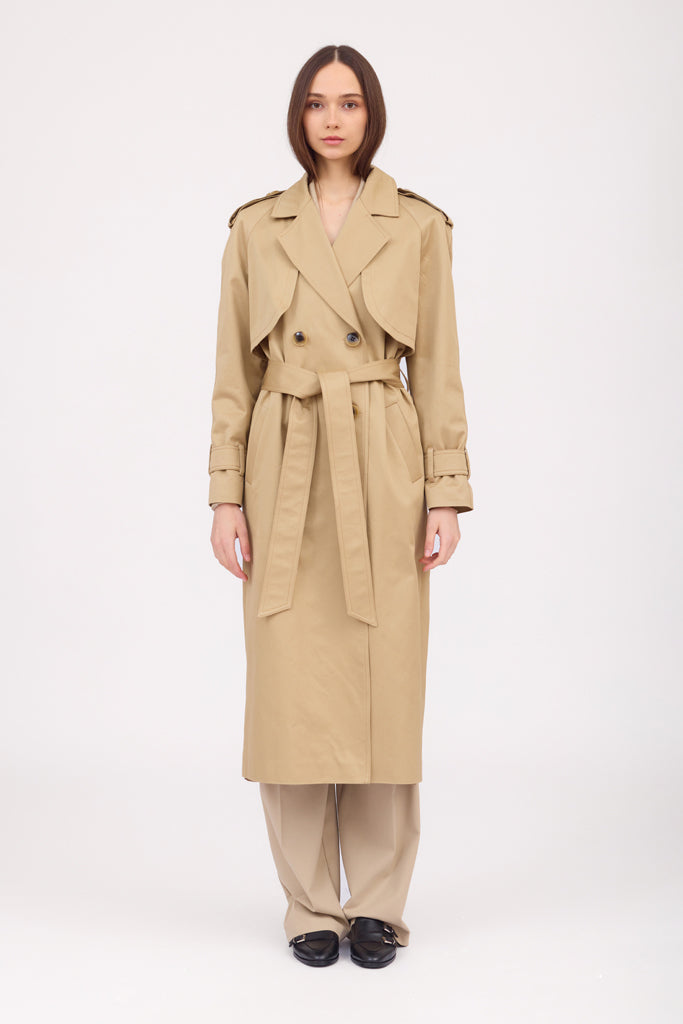 SOTROPA - Camel Trench Coat, PR Sample at DOORS NYC PR showroom