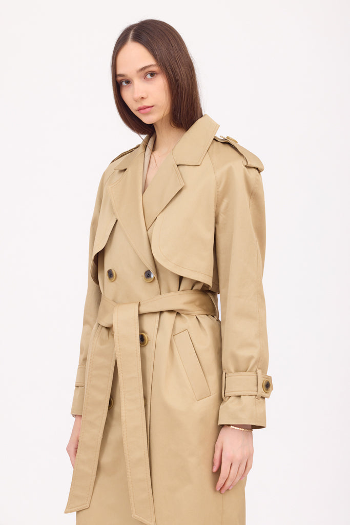 SOTROPA - Camel Trench Coat, PR Sample at DOORS NYC PR showroom