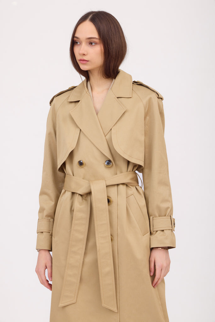 SOTROPA - Camel Trench Coat, PR Sample at DOORS NYC PR showroom