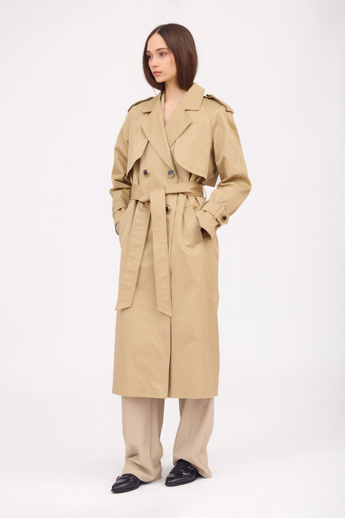 SOTROPA - Camel Trench Coat, PR Sample at DOORS NYC PR showroom