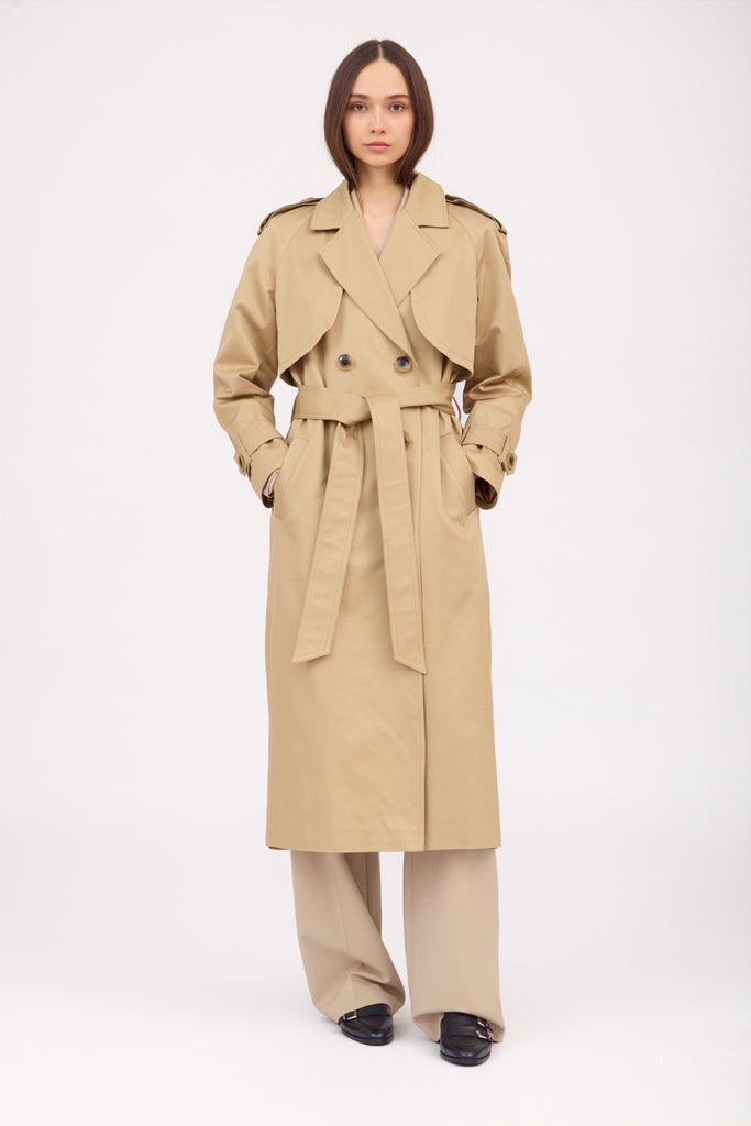 SOTROPA - Camel Trench Coat, PR Sample at DOORS NYC PR showroom