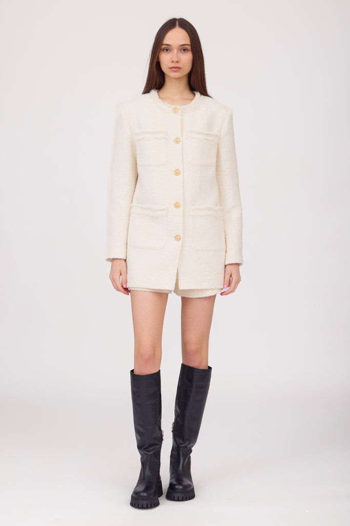 SOTROPA - White Tweed Blazer, PR Sample at DOORS NYC PR showroom