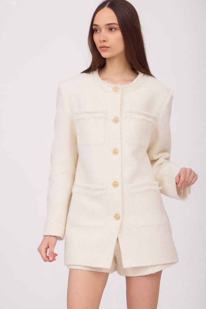 SOTROPA - White Tweed Blazer, PR Sample at DOORS NYC PR showroom