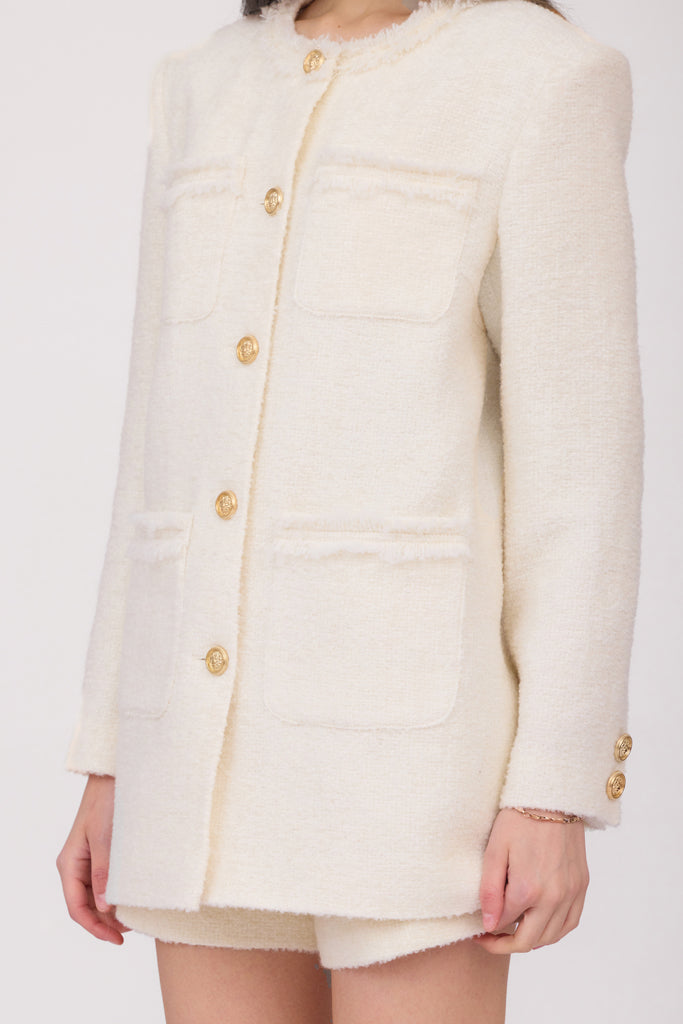 SOTROPA - White Tweed Blazer, PR Sample at DOORS NYC PR showroom