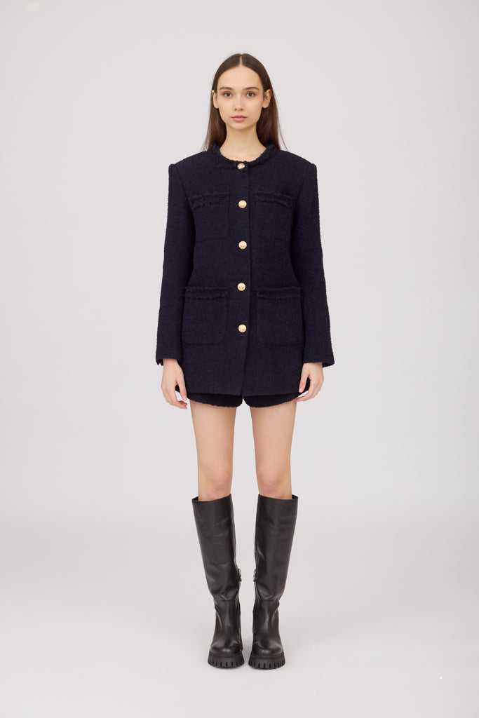 SOTROPA - Blue Tweed Blazer, PR Sample at DOORS NYC PR showroom