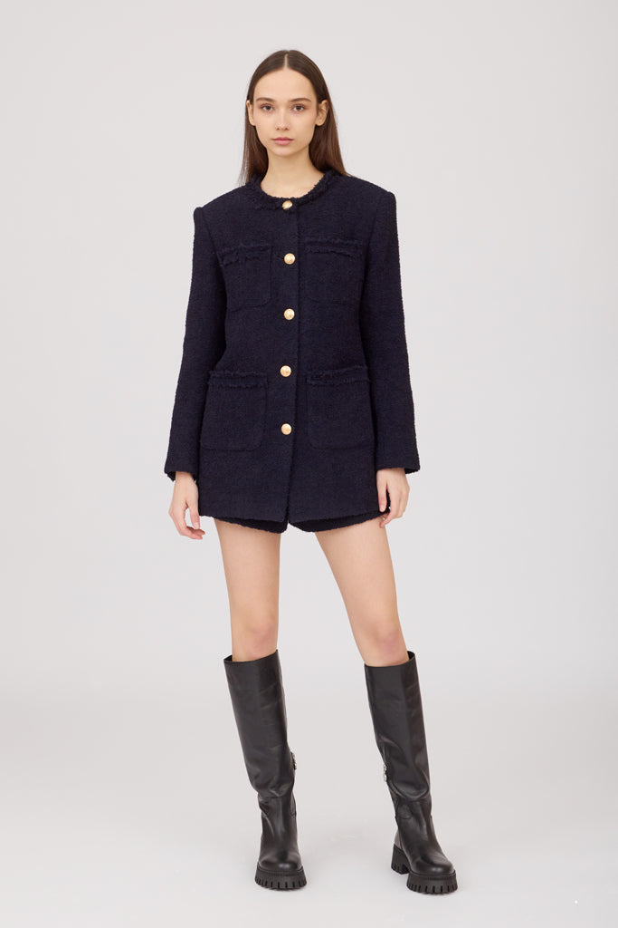 SOTROPA - Blue Tweed Blazer, PR Sample at DOORS NYC PR showroom