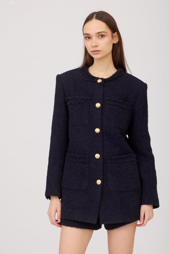 SOTROPA - Blue Tweed Blazer, PR Sample at DOORS NYC PR showroom