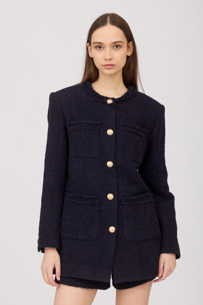 SOTROPA - Blue Tweed Shorts, buy at DOORS NYC