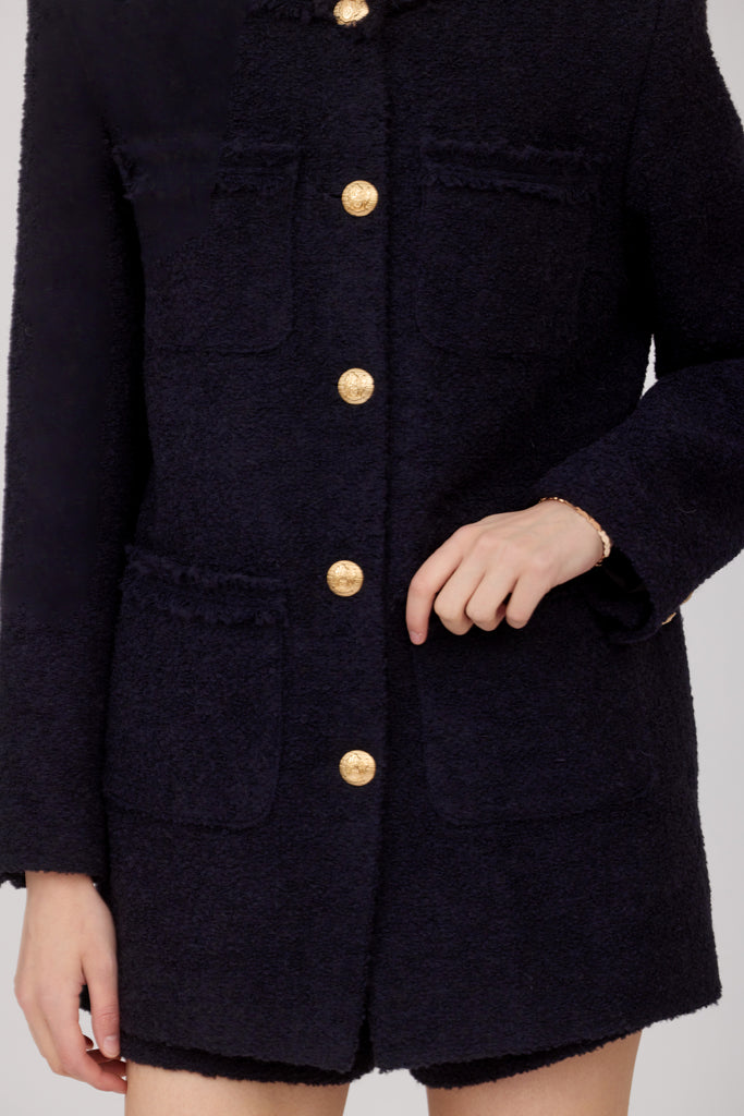 SOTROPA - Blue Tweed Blazer, PR Sample at DOORS NYC PR showroom