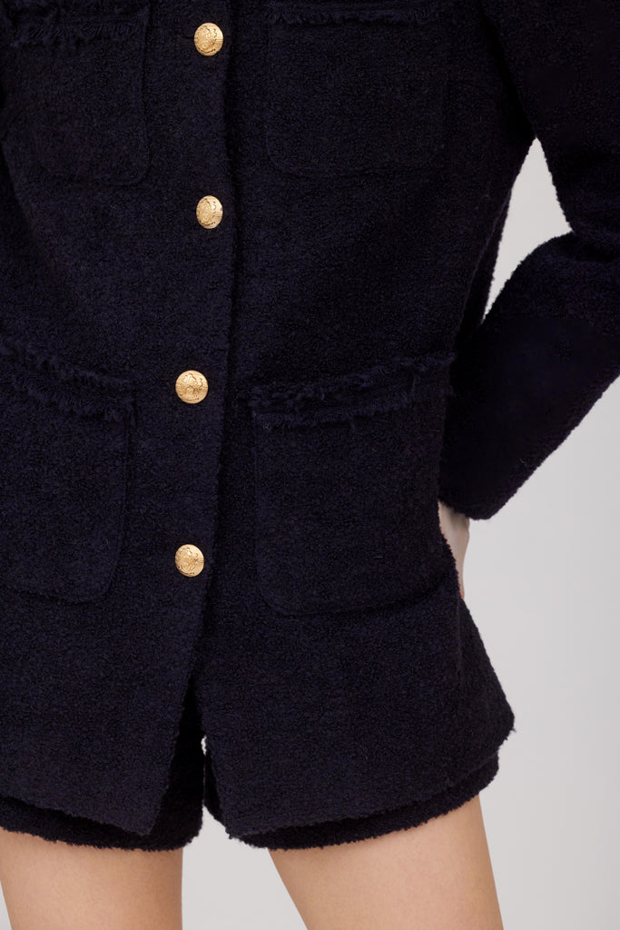 SOTROPA - Blue Tweed Blazer, PR Sample at DOORS NYC PR showroom