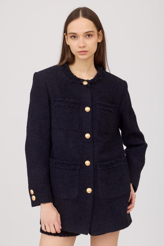 SOTROPA - Blue Tweed Blazer, PR Sample at DOORS NYC PR showroom