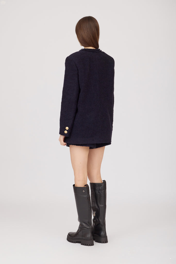 SOTROPA - Blue Tweed Blazer, PR Sample at DOORS NYC PR showroom