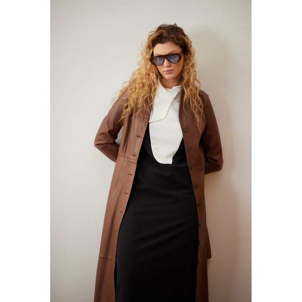 JULIA ALLERT - Chic Midi Dress With Unique Collar, buy at DOORS NYC