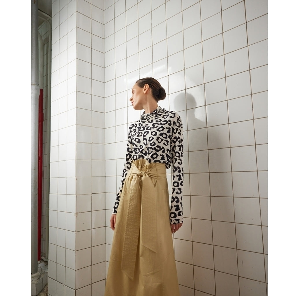 JULIA ALLERT - High-Waisted A-Line Skirtt | Beige, buy at DOORS NYC