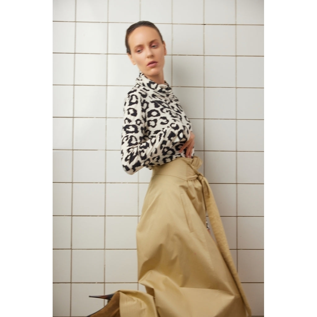 JULIA ALLERT - High-Waisted A-Line Skirtt | Beige, buy at DOORS NYC