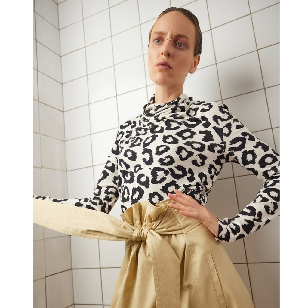 JULIA ALLERT - High-Waisted A-Line Skirtt | Beige, buy at DOORS NYC