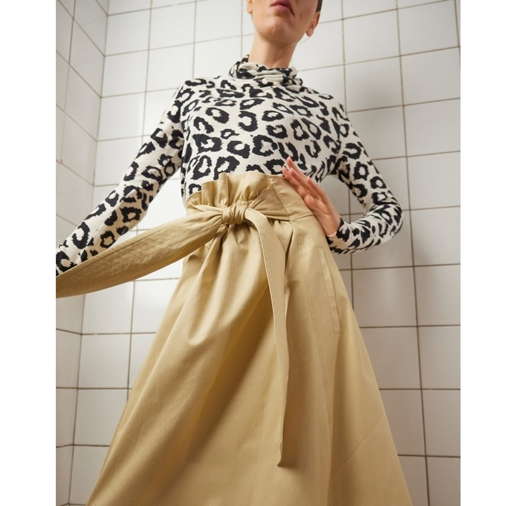 JULIA ALLERT - High-Waisted A-Line Skirtt | Beige, buy at DOORS NYC