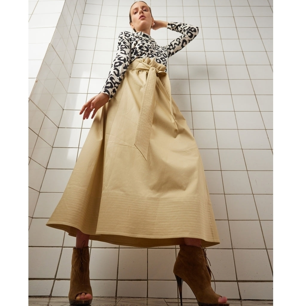 JULIA ALLERT - High-Waisted A-Line Skirtt | Beige, buy at DOORS NYC