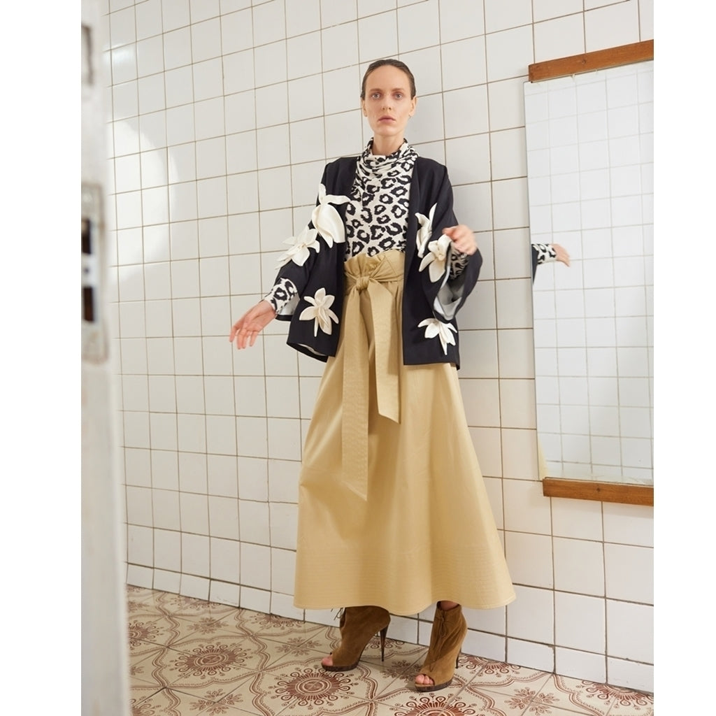 JULIA ALLERT - High-Waisted A-Line Skirtt | Beige, buy at DOORS NYC