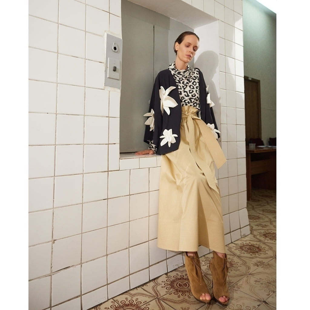 JULIA ALLERT - High-Waisted A-Line Skirtt | Beige, buy at DOORS NYC