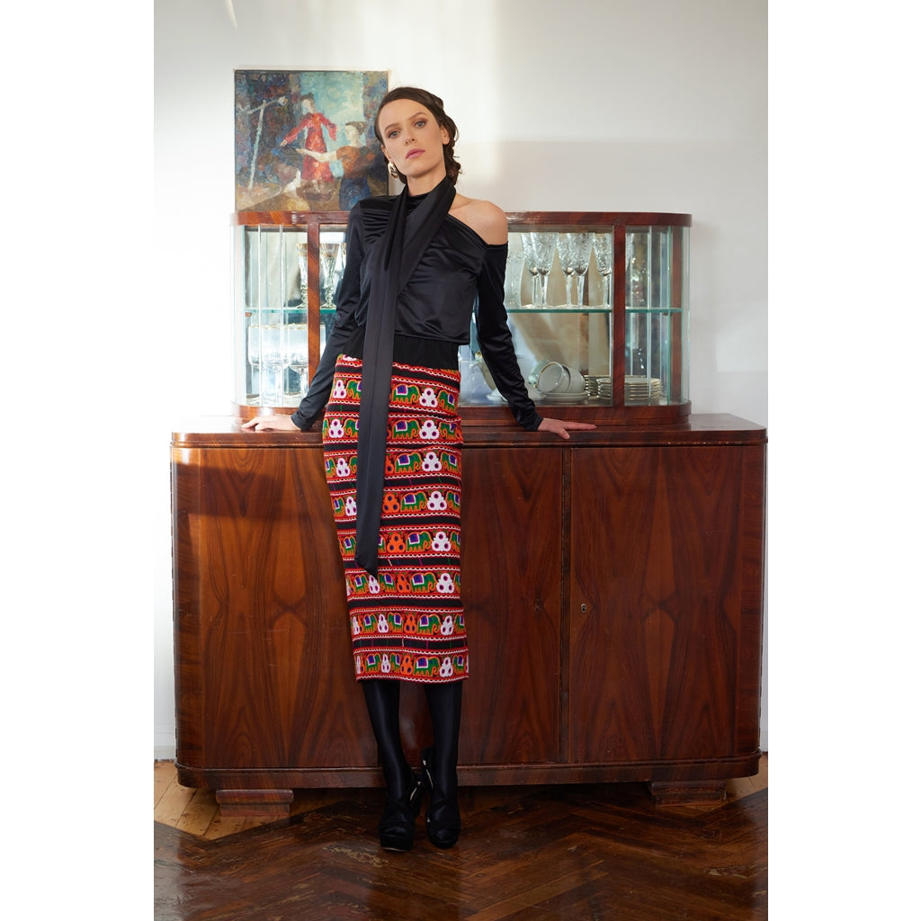 Midi Embroidered Skirt