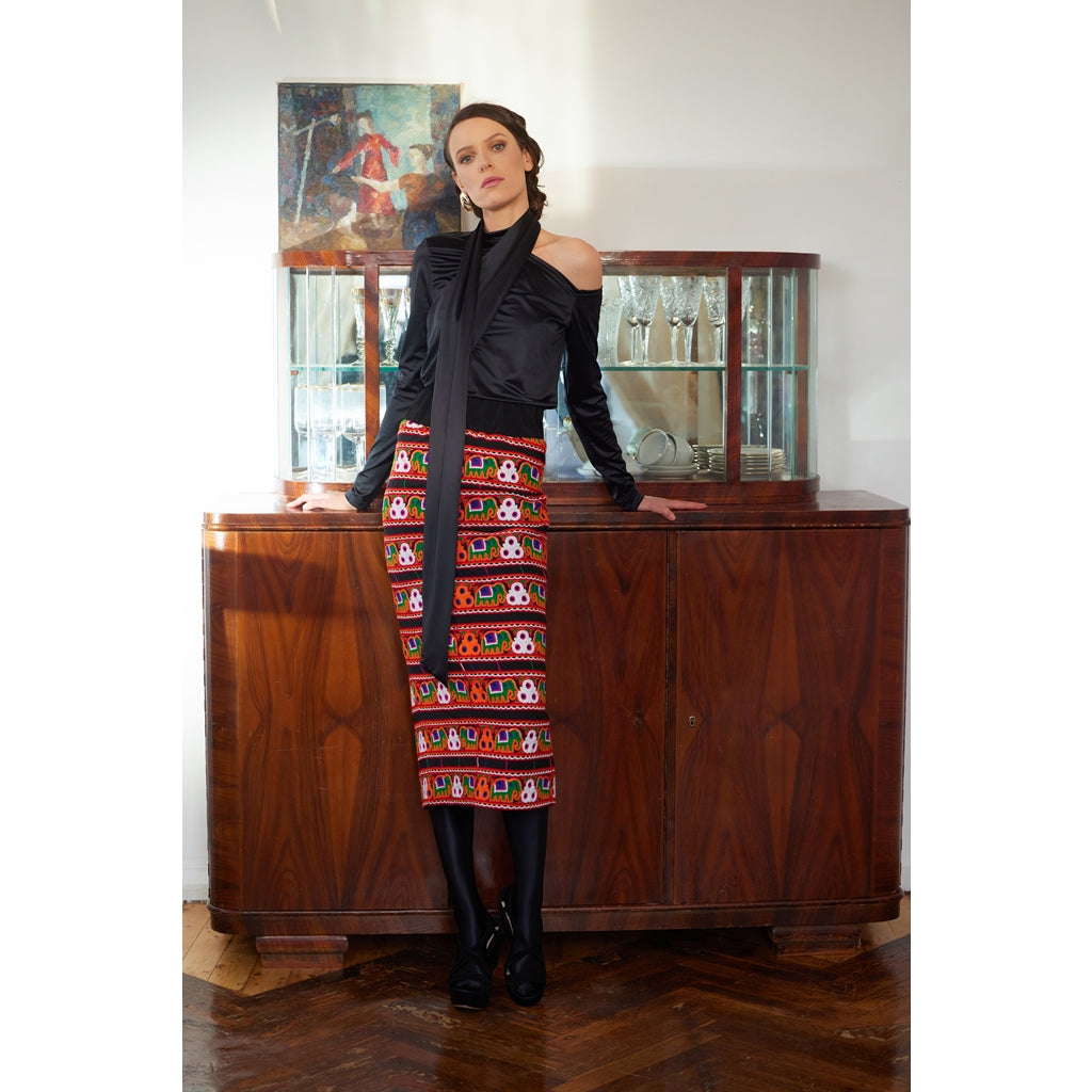 Midi Embroidered Skirt