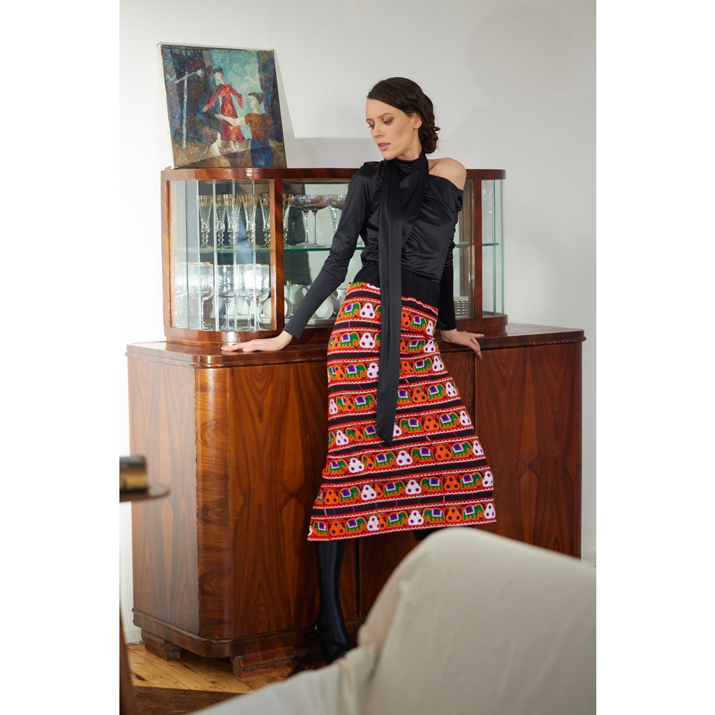 Midi Embroidered Skirt