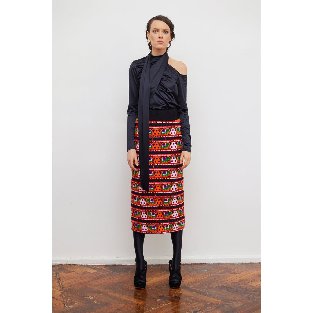 Midi Embroidered Skirt