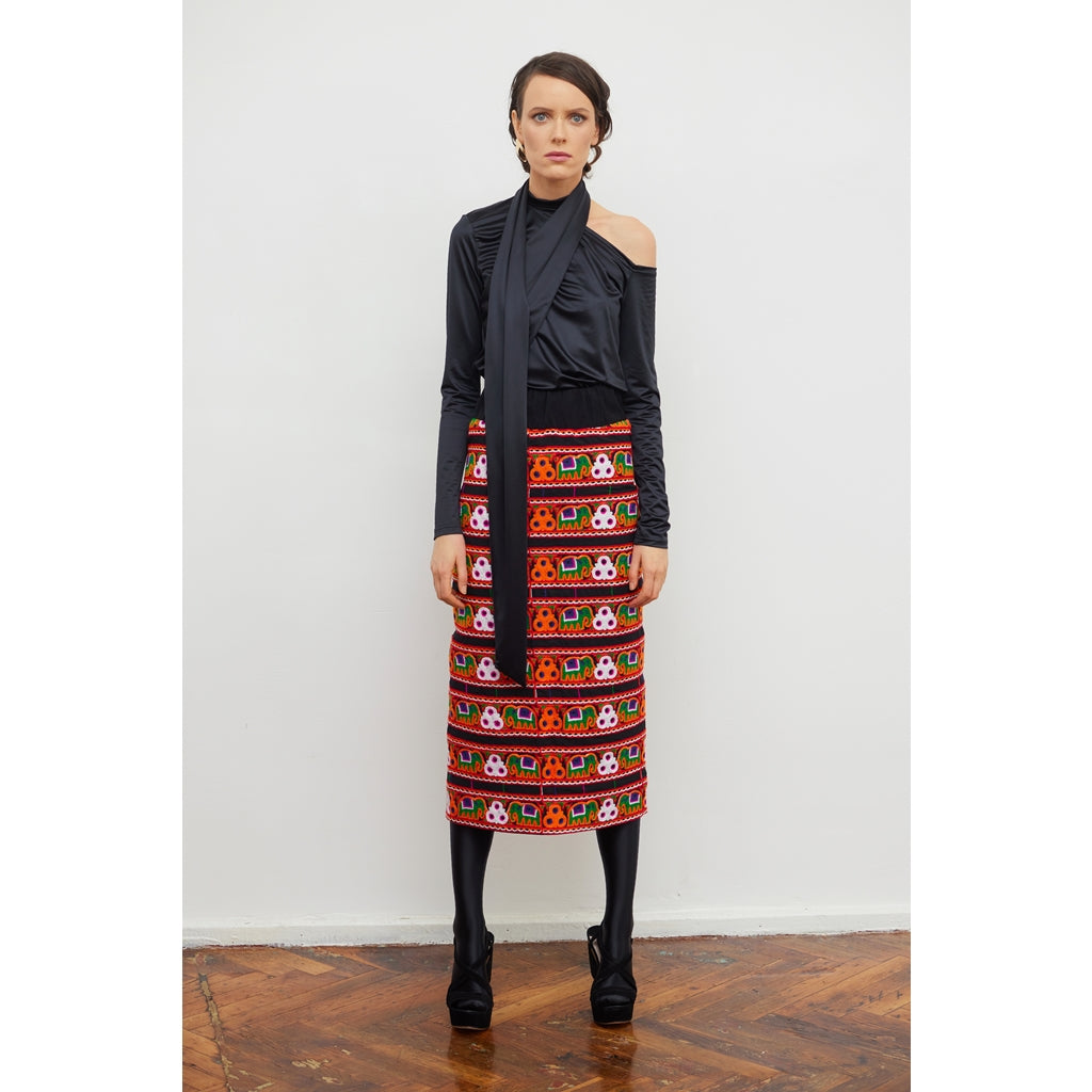 Midi Embroidered Skirt