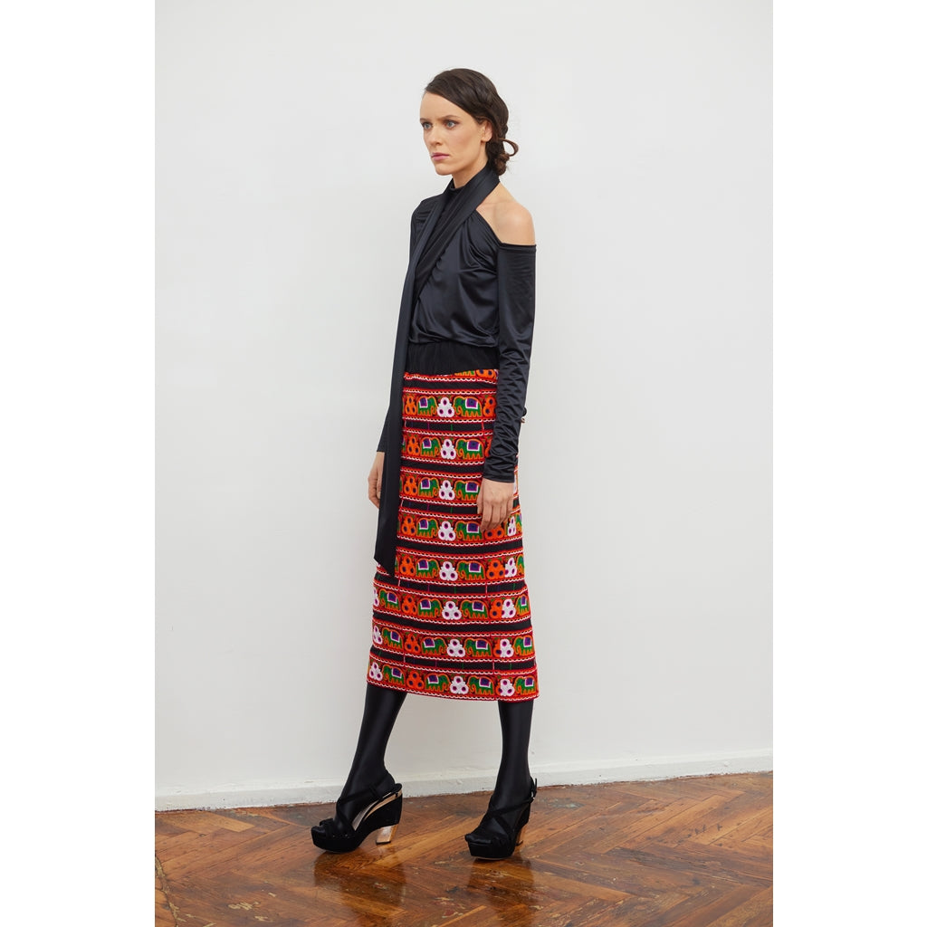 Midi Embroidered Skirt