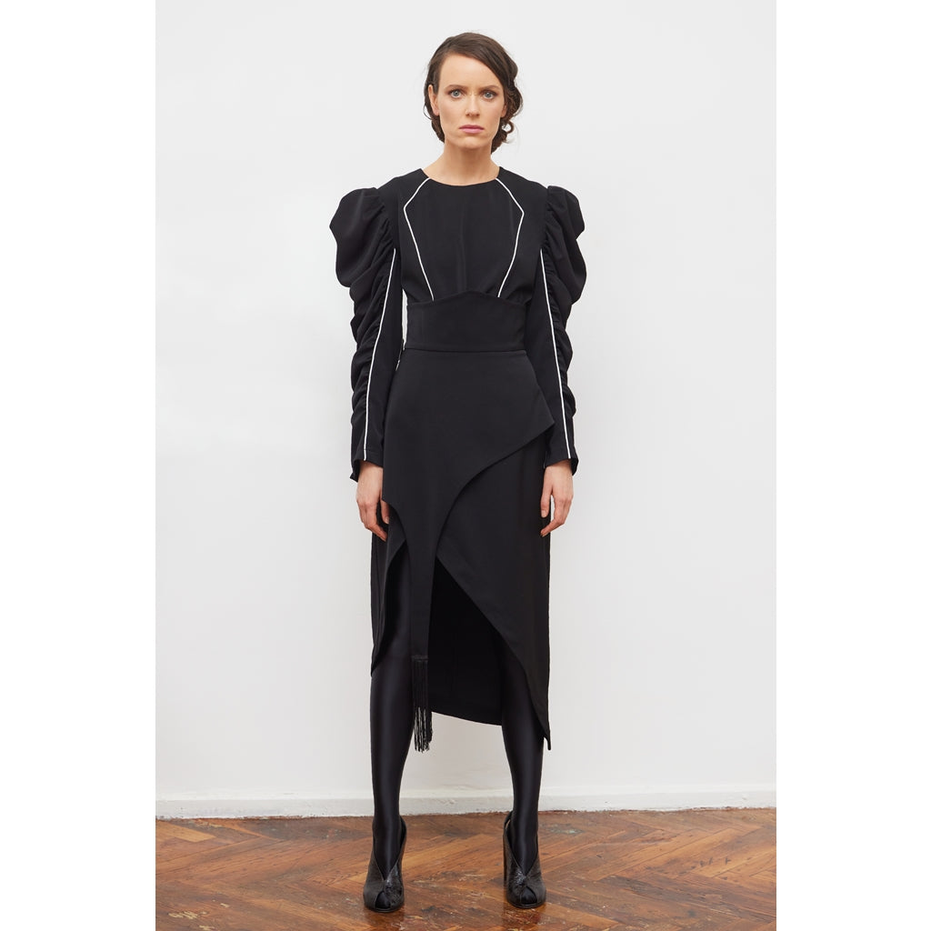 JULIA ALLERT - Asymmetric Draped Skirt | Black, buy at DOORS NYC