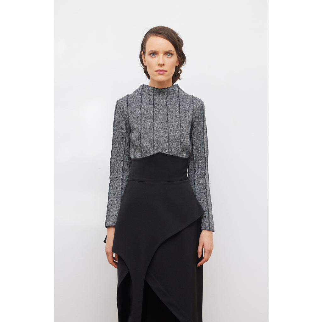 JULIA ALLERT - Asymmetric Draped Skirt | Black, buy at DOORS NYC