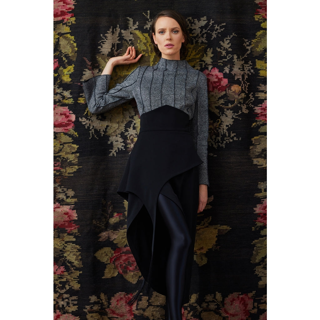 JULIA ALLERT - Asymmetric Draped Skirt | Black, buy at DOORS NYC