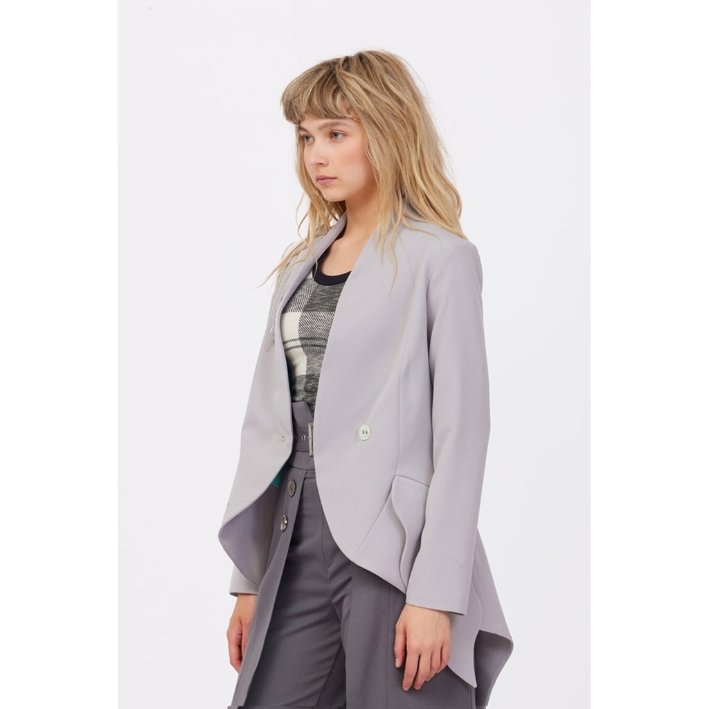 JULIA ALLERT - Elegant Blazer With Curved Hem | Gray, buy at DOORS NYC