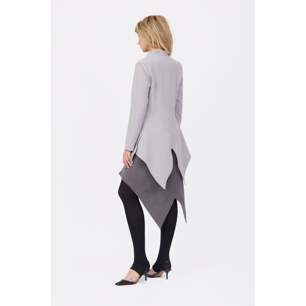 JULIA ALLERT - Elegant Blazer With Curved Hem | Gray, buy at DOORS NYC